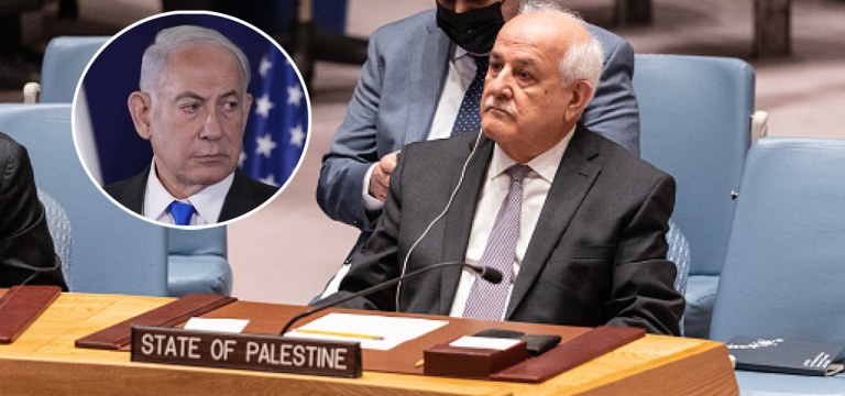 Benjamin Netanyahu e Riyad Mansour
