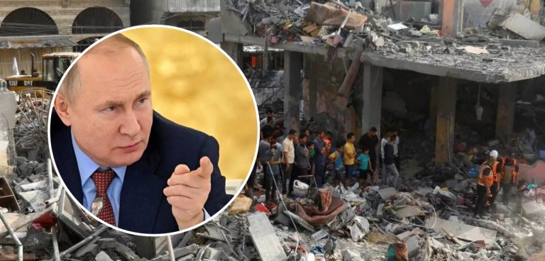 Vladimir Putin e a destruição em Gaza
