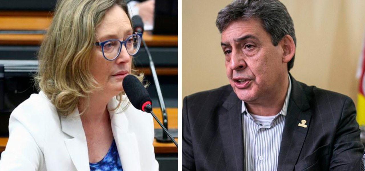 Maria do Rosário (deputada do PT-RS) e Sebastião Melo (prefeito de Porto Alegre)