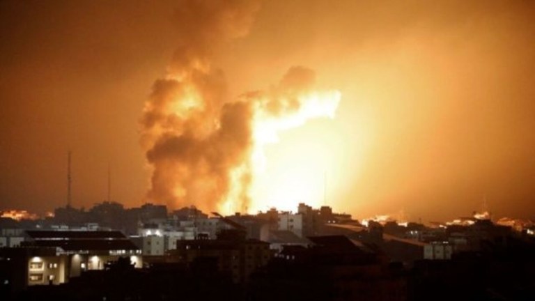 Bombardeio israelense no Sul da Faixa de Gaza