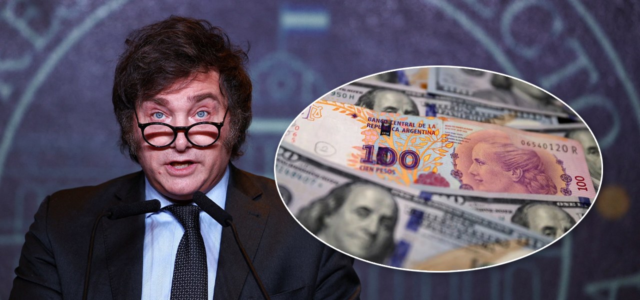 Javier Milei e peso argentino
