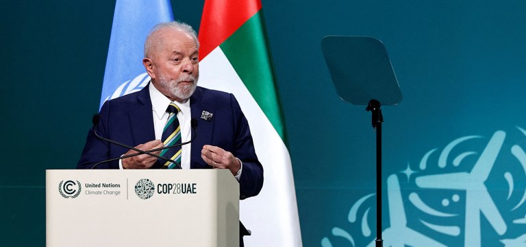 Presidente Luiz Inácio Lula da Silva discursa durante conferência climática da ONU COP28, em Dubai
01/12/2023