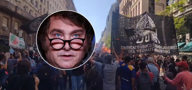 Javier Milei e protestos na Argentina