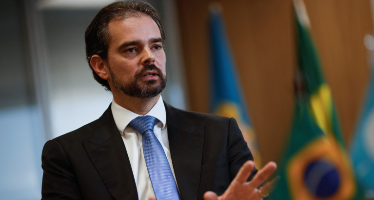 Diretor de Cooperação Internacional da Polícia Federal, Valdecy Urquiza, durante entrevista com a Reuters em Brasília