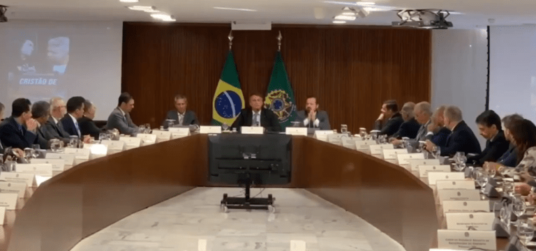 Jair Bolsonaro em reunião ministerial