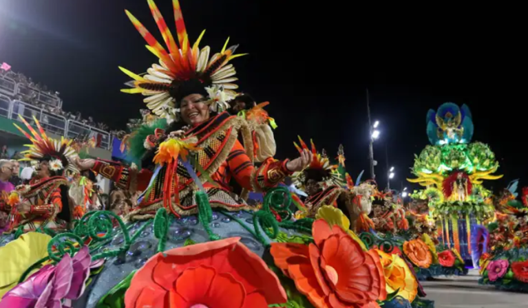 Desfile da escola de samba Salgueiro, do Grupo Especial do carnaval carioca, no Sambódromo da Marquês de Sapucaí