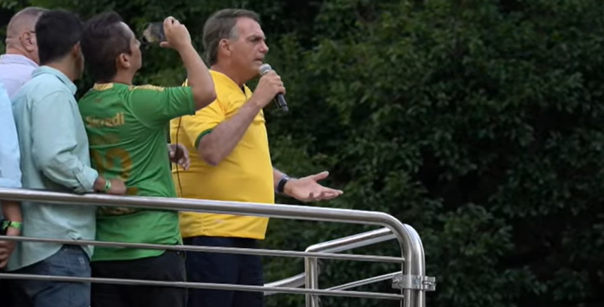 Jair Bolsonaro em ato na Paulista