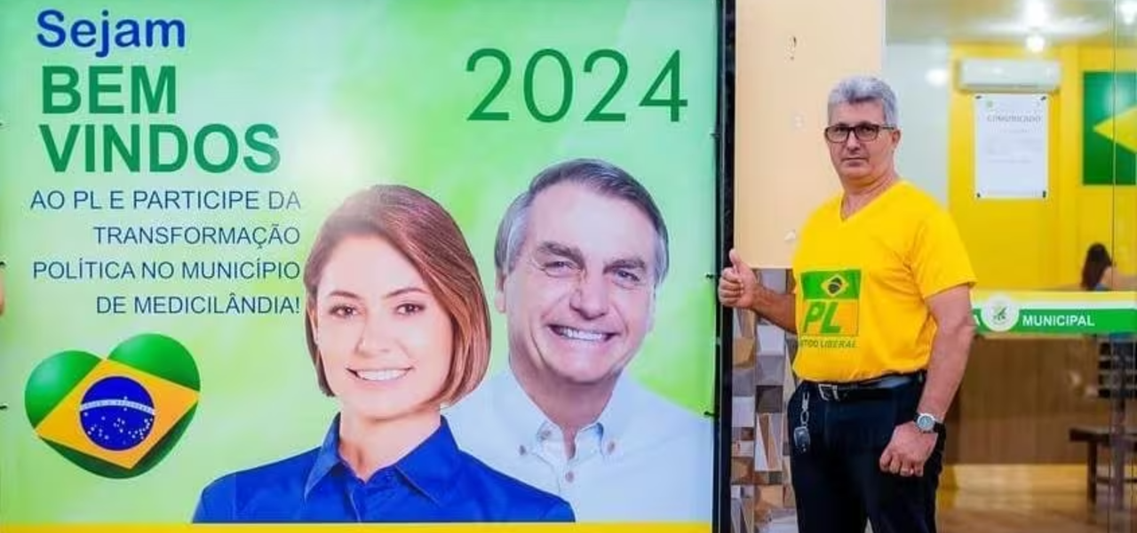 Darci Alves Pereira durante evento de posse na presidência do PL em Medicilândia (PA)