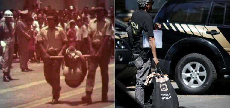 Indígena da etnia Krenak foi amarrado em pau-de-arara durante desfile da ditadura militar; imagem real | Polícia Federal