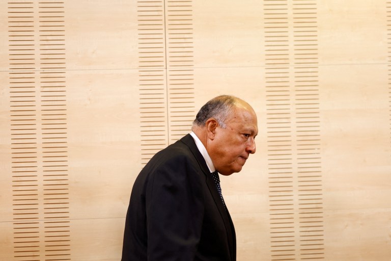 Ministro do Egito Sameh Shoukry em Madri