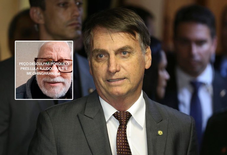 Jair Bolsonaro e um idoso