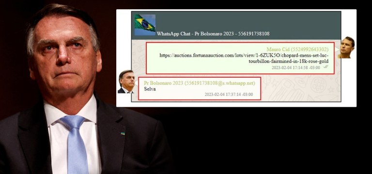 Jair Bolsonaro e Mauro Cid trocam mensagens