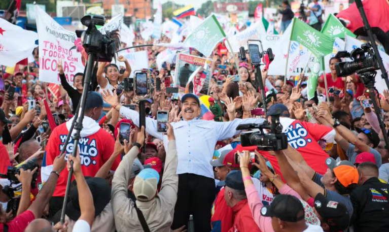 Nicolás Maduro durante campanha eleitoral na Venezuela, em 21 de julho de 2024