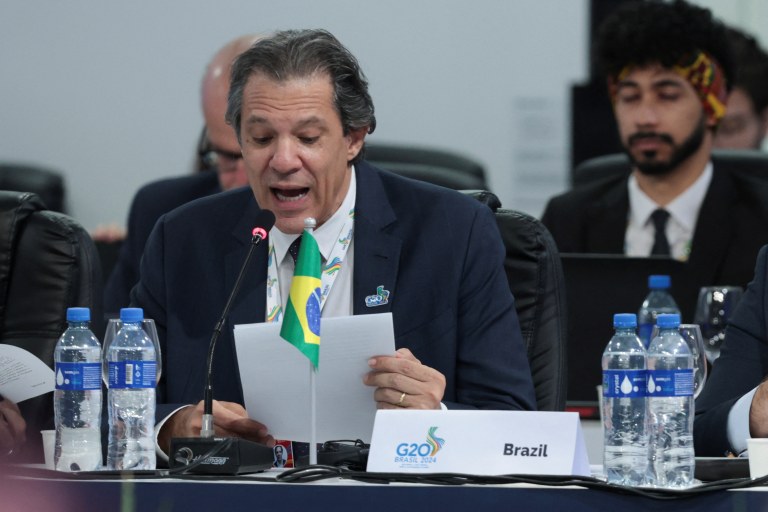 Ministro da Fazenda, Fernando Haddad, durante encontro do G20, em São Paulo
29/02/2024
REUTERS/Carla Carniel