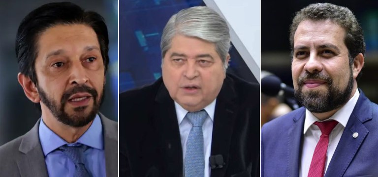 Ricardo Nunes, José Luiz Datena e Guilherme Boulos