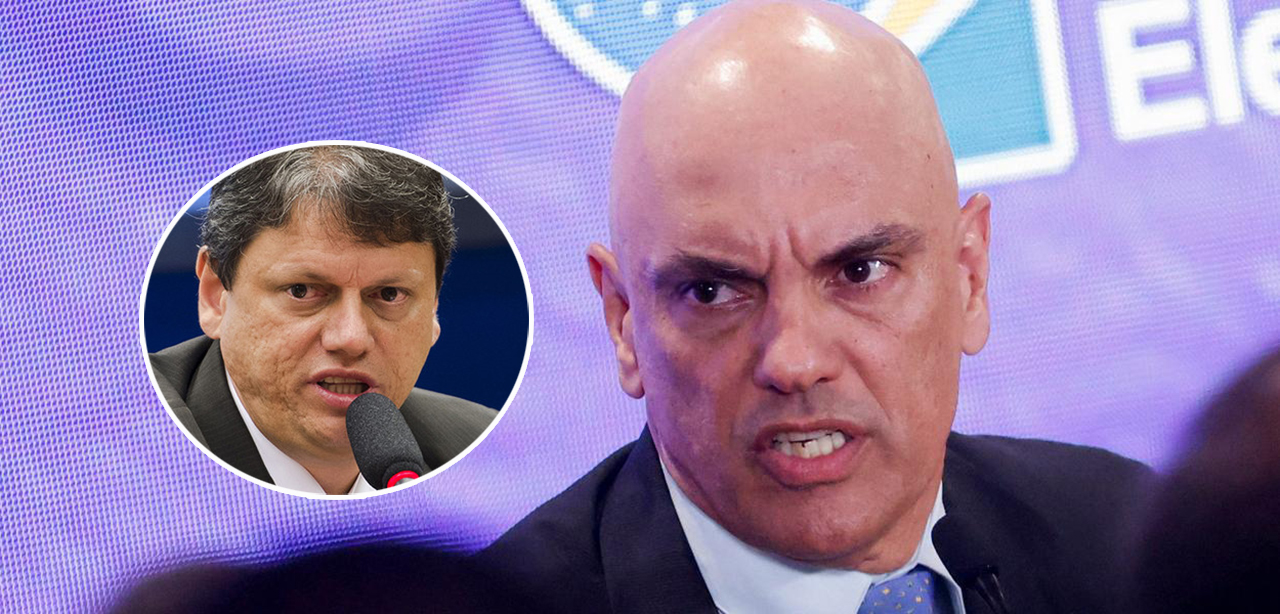 Tarcísio de Freitas (à esq.) e Alexandre de Moraes