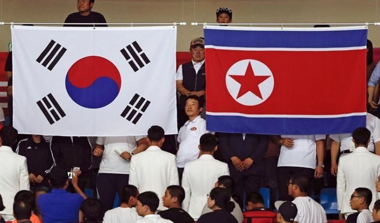 Bandeiras das Coreias do Sul e Norte