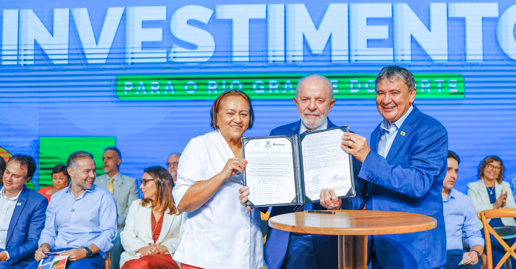 Presidente Luiz Inácio Lula da Silva durante a cerimônia de anúncio de investimentos do Governo Federal no Rio Grande do Norte, no Auditório da Escola de Governo do Rio Grande do Norte, em Natal - RN.