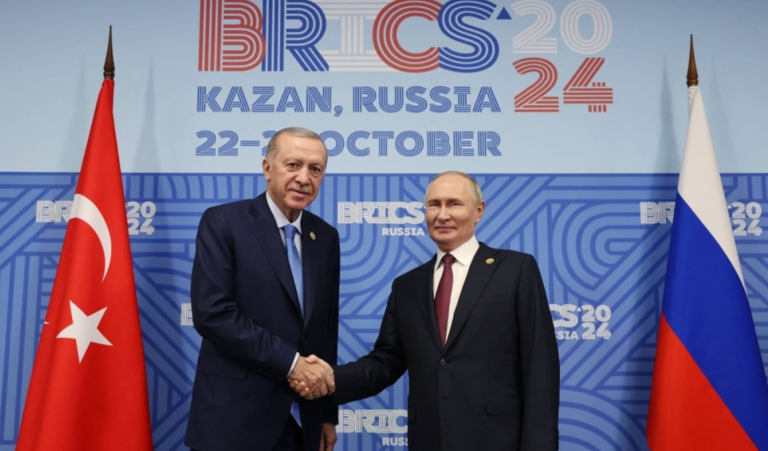Erdogan e Putin em Kazan, Rússia