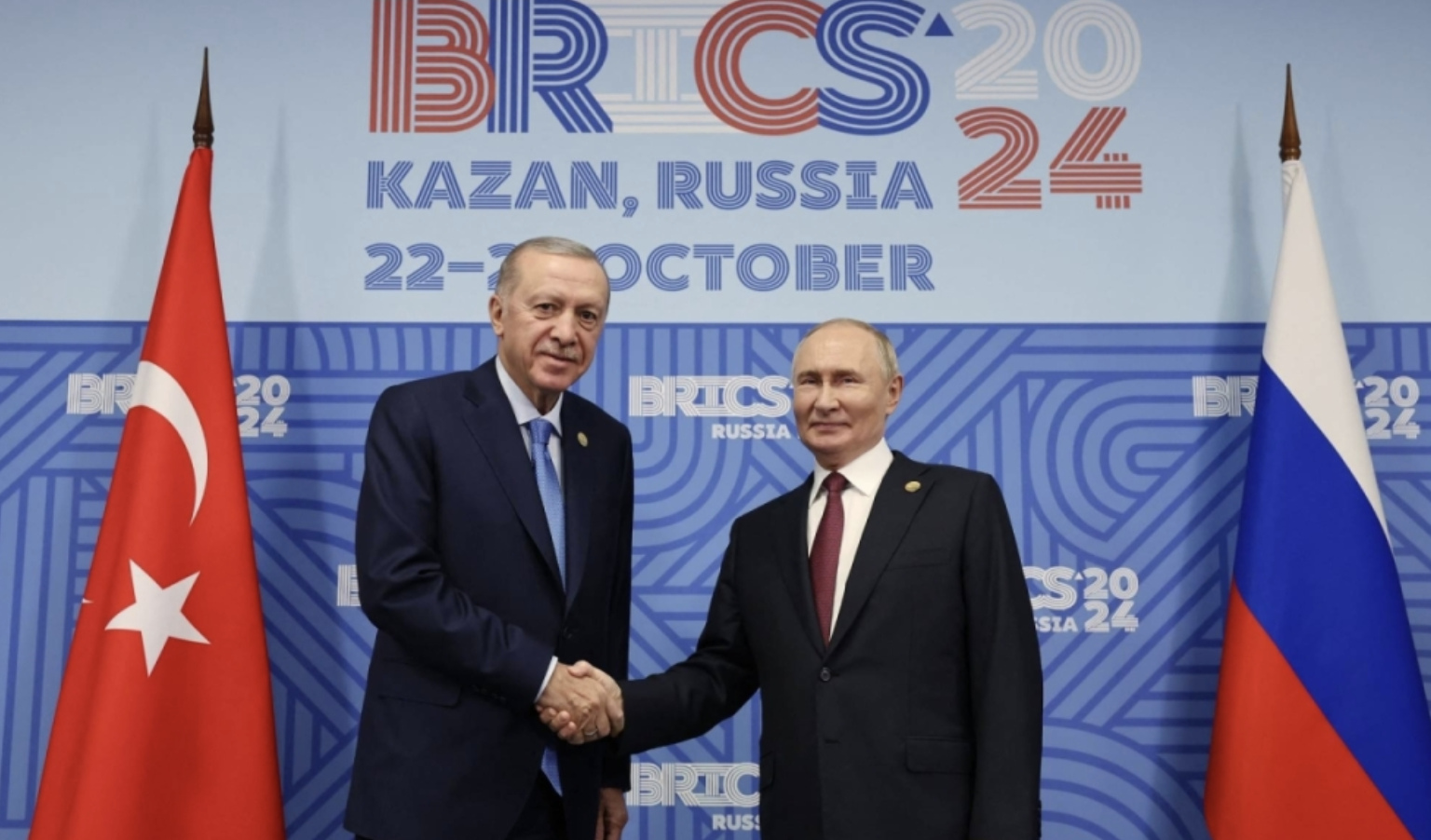 Erdogan e Putin em Kazan, Rússia