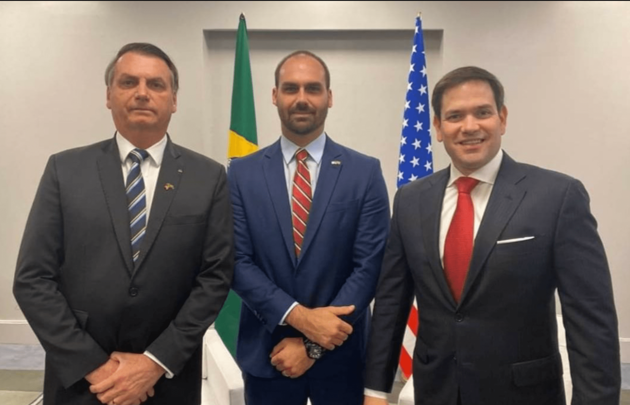 Jair Bolsonaro, Eduardo Bolsonaro e Marco Rubio