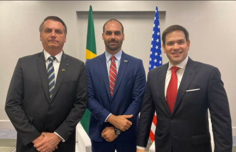 Jair Bolsonaro, Eduardo Bolsonaro e Marco Rubio
