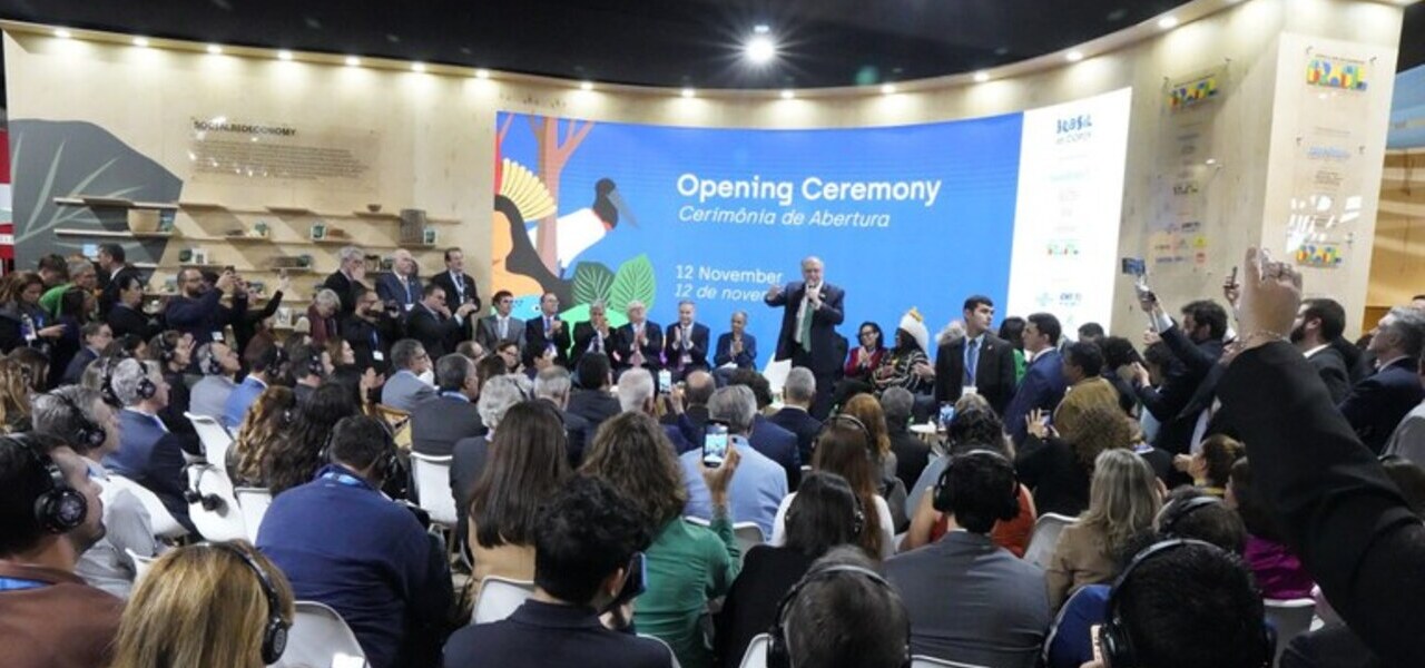 Autoridades brasileiras na abertura do Pavilhão Brasil na COP29