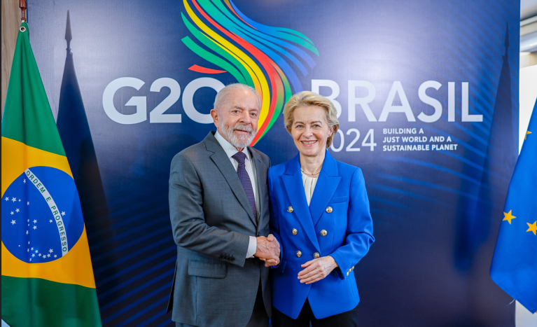 17.11.2024 - Presidente Luiz Inácio Lula da Silva durante reunião com a presidente da Comissão Europeia, Ursula von der Leyen, no Rio de Janeiro - RJ