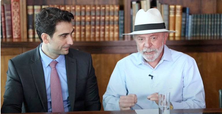 Gabriel Galípolo (à esq.) e Lula