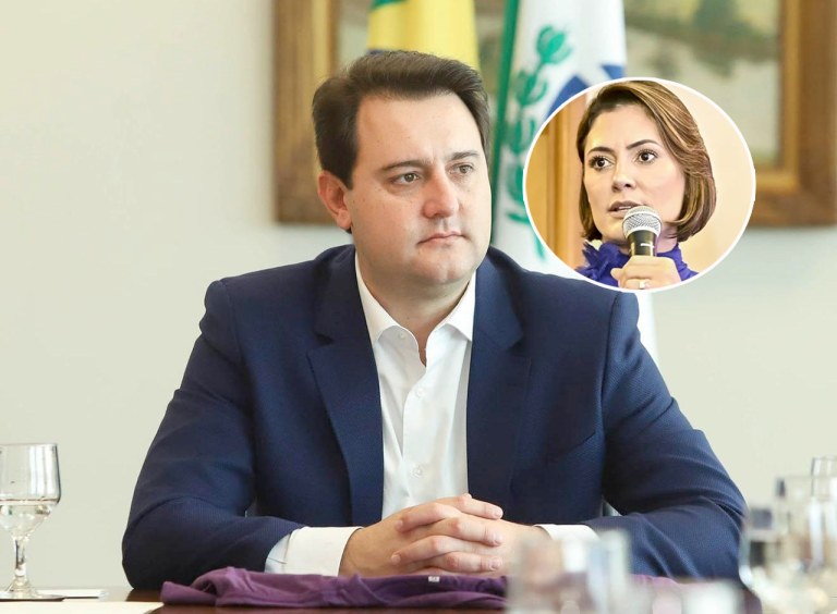 Ratinho Jr. e Michelle Bolsonaro