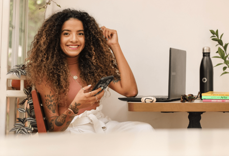 Michelle Macedo, nômade digital em Brasília
