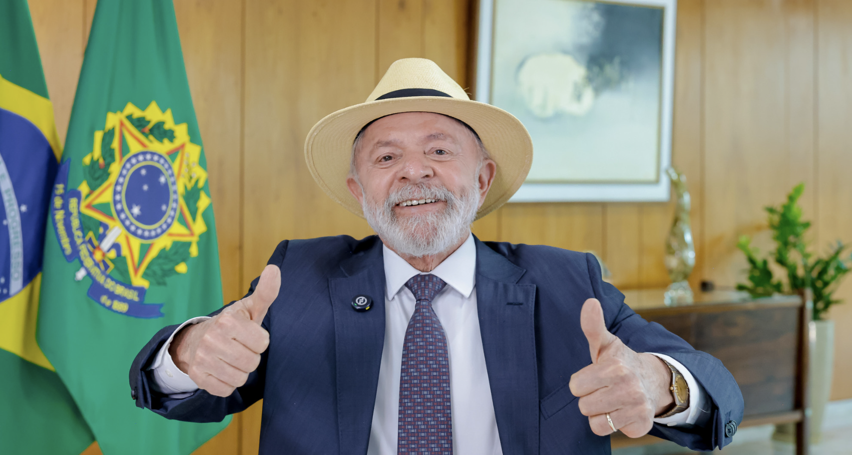 13.01.2025 - Presidente Luiz Inácio Lula da Silva durante participação por videoconferência na cerimônia alusiva aos 164 anos da Caixa Econômica Federal, no Palácio do Planalto - Brasília - DF.
