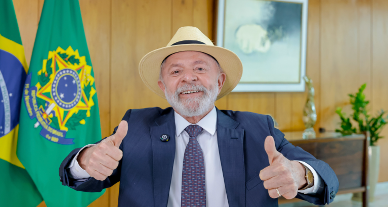 13.01.2025 - Presidente Luiz Inácio Lula da Silva durante participação por videoconferência na cerimônia alusiva aos 164 anos da Caixa Econômica Federal, no Palácio do Planalto - Brasília - DF.