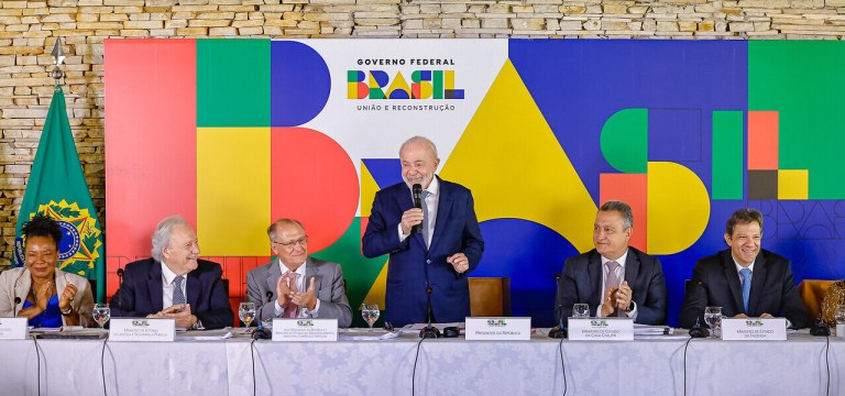 Margareth Menezes, Ricardo Lewandowski,Geraldo Alckmin, Lula, Rui Costa e Fernando Haddad