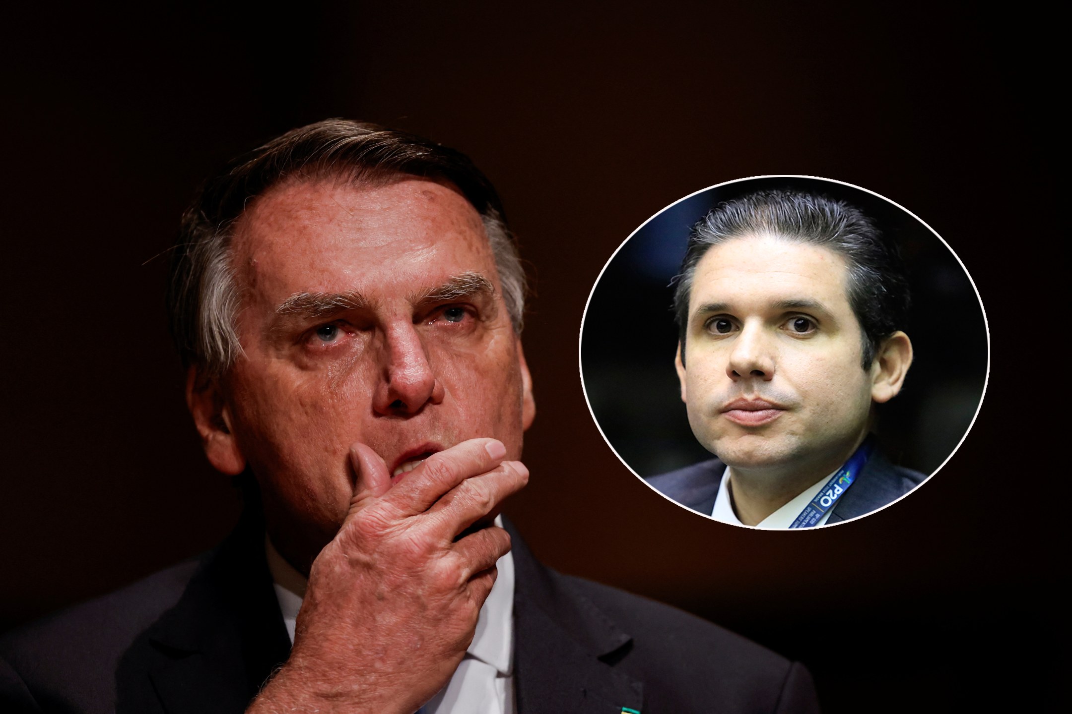 Jair Bolsonaro (à esq.) e Hugo Motta