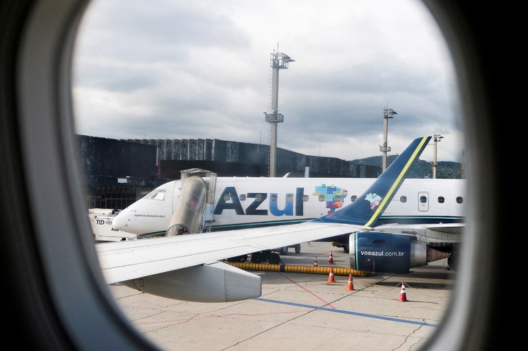 Aeronave da Azul no aeroporto de Guarulhos, em São Paulo