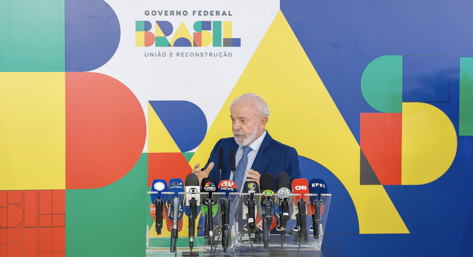 30.01.2025 - Presidente Luiz Inácio da Silva durante coletiva à imprensa, no Palácio do Planalto. Brasília - DF