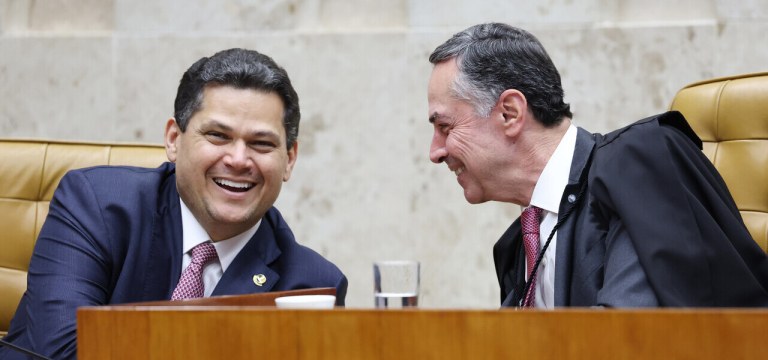 Davi Alcolumbre e Luís Roberto Barroso