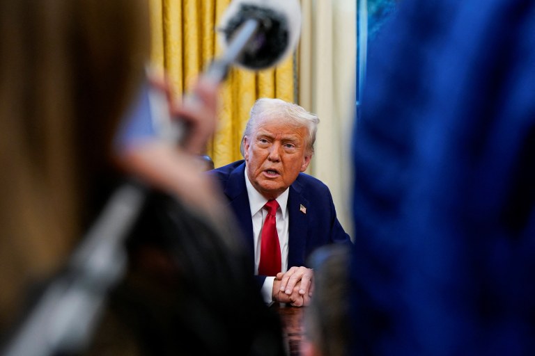 Presidente dos EUA, Donald Trump, na Casa Branca, em Washington - 03/02/2025