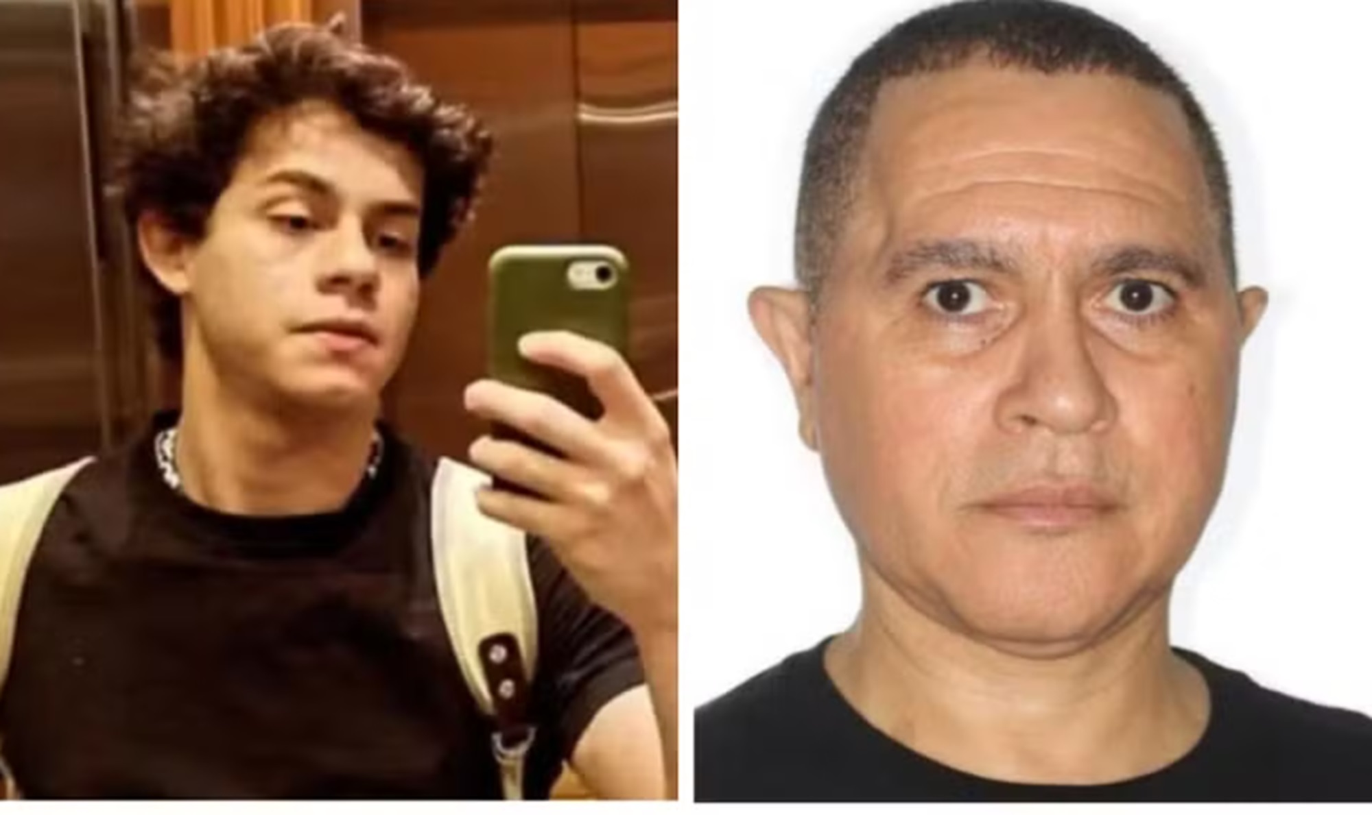 O estudante Eduardo Rodrigues Machado (esquerda), baleado e morto pelo PM aposentado Enéas José da Silva, de 57 anos