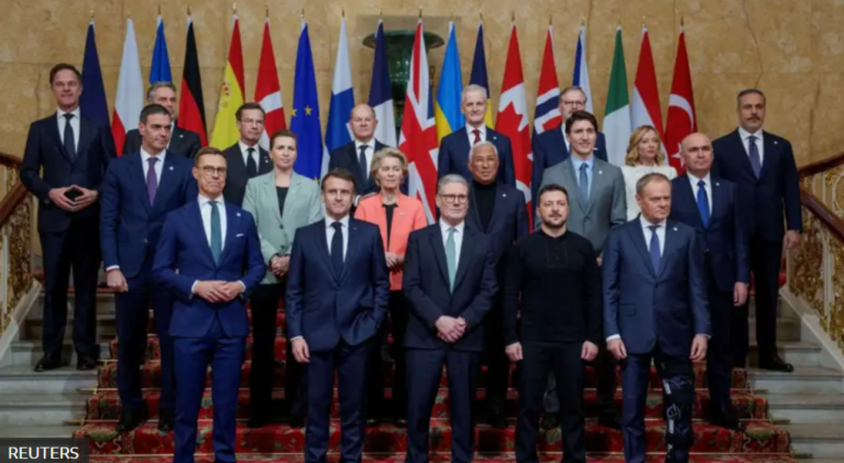 Cúpula europeia reunida emergencialmente em Londres em 2 de março de 2025