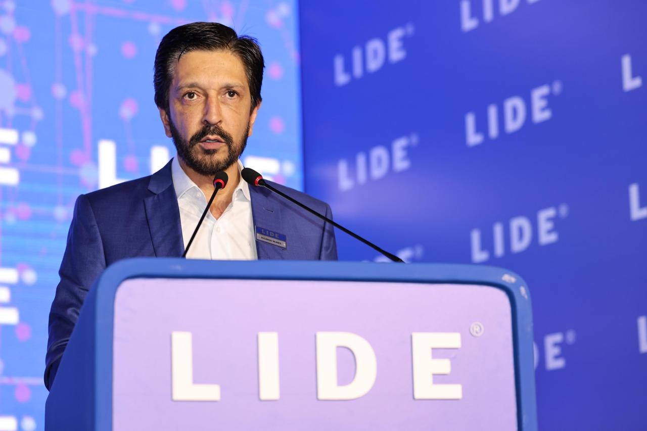 Prefeito de São Paulo Ricardo Nunes em evento do grupo LIDE