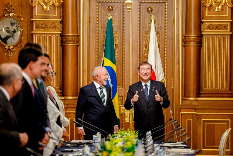 Presidente da República, Luiz Inácio Lula da Silva, durante reunião bilateral com o Primeiro-Ministro do Japão, Shigeru Ishiba, na sala Kacho-no-Ma, do Palácio Akasaka. Tóquio - Japão.