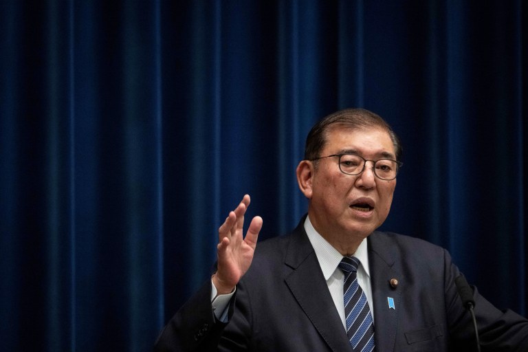 Primeiro-ministro do Japão, Shigeru Ishiba. durante entrevista coletiva em Tóquio
24/12/2024 YUICHI YAMAZAKI/Pool via REUTERS