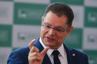 Brasília (DF) - 19-12-2024 - Deputado Sóstenes Cavalcante durante coletiva a imprensa no salão verde da Câmara dos Deputados