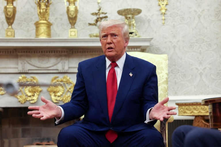 Presidente dos EUA, Donald Trump, no Salão Oval da Casa Branca, em Washington D.C. - 07/04/2025