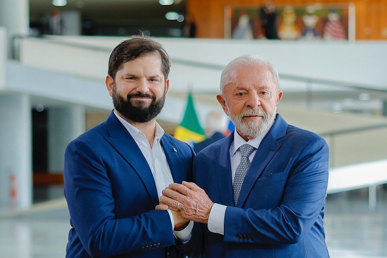 Presidente da República, Luiz Inácio Lula da Silva, durante cerimônia oficial de chegada do Presidente da República do Chile, Gabriel Boric
