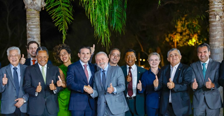 Presidente Luiz Inácio Lula da Silva, durante encontro com líderes de partidos da Câmara dos Deputados. Residência Oficial da Presidência da Câmara dos Deputados - Brasília - DF. 23.04.25