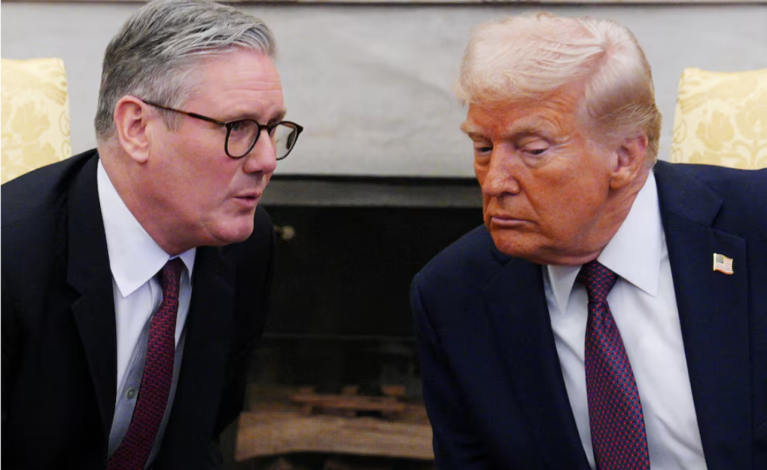 Keir Starmer, primeiro-ministyro do Reino Unido, e Donald Trump