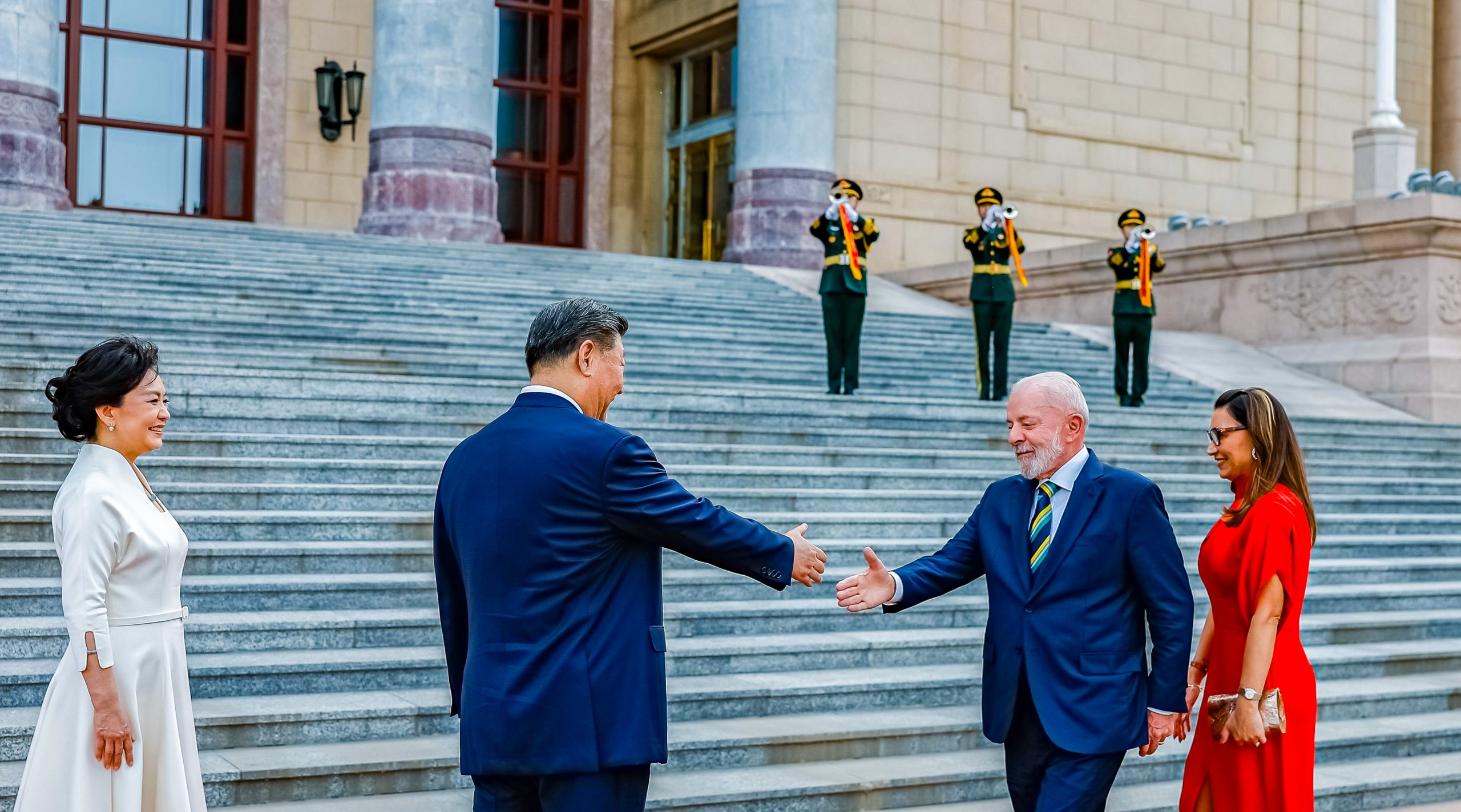 13.05.2025 - Presidente da República, Luiz Inácio Lula da Silva, durante a cerimônia de boas-vindas, no Grande Palácio do Povo. Pequim - China.
Foto: Ricardo Stuckert / PR